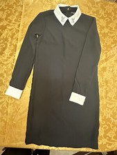Victoria Beckham x Target Black Long Sleeve Bunny Shirt Shift Dress Size XS