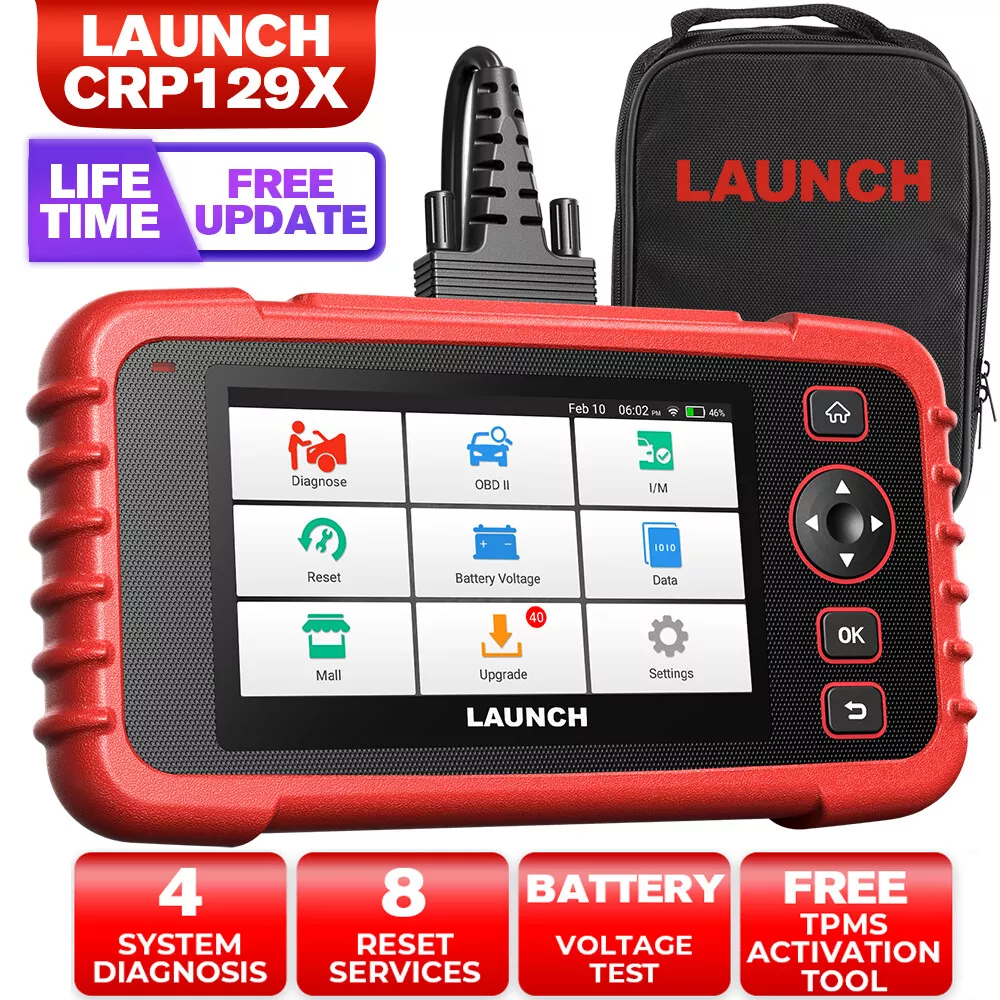 LAUNCH OBD2 Scanner CRP129E, 2023 Newest Elite Ver Engine/ABS/SRS/TCM Scan  Tool, 8 Reset Oil/EPB/TPMS/SAS/Throttle/DP F/Brake Reset, Injector Coding