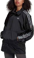 Adidas Women's Half Zip Windbreaker Jacket Size Small XS Black RRP £75 originals