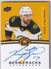2023-24 Boston Bruins Centennial Bear Tracks Auto Nick Foligno