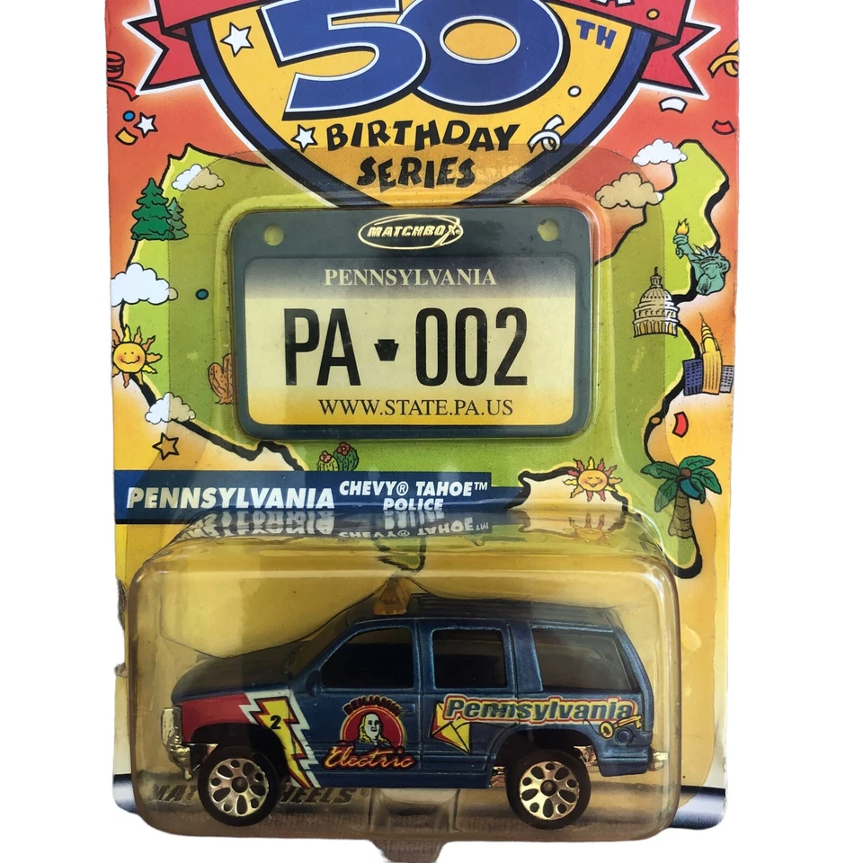 Matchbox 50th Anniversary 2001 Chevy Tahoe Police Diecast Car Pennsylvania - Image 2 of 4