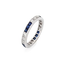 0.50CtW White Round CZ Sapphire Art Deco Antique Style Wedding 925 Silver Band