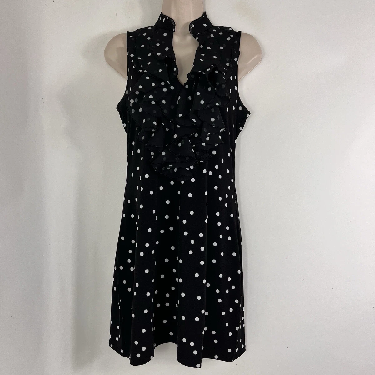 Robe Sans Bretelles à Pois White House Black Market - Taille 6 - Blanc Et Noir - Occasion Très Bon état