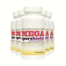 5-Pack Mega SporeBiotic Natural Probiotic Supplement MegaSporebiotic- 300 Caps