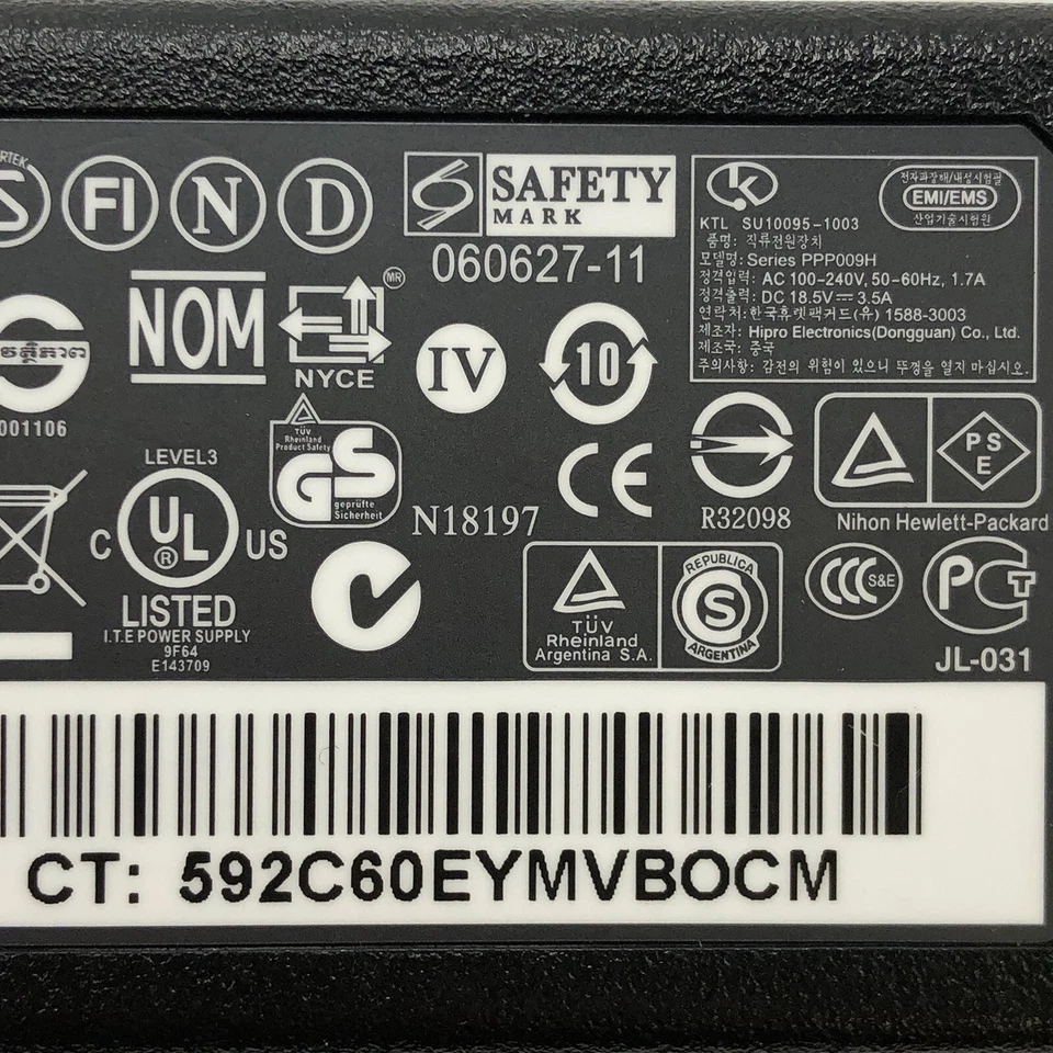 Original HP 65W AC DC Adapter 18,5V für Compaq 6520s 6720s 6820s NC4000 Ladegerät - Bild 3 von 4