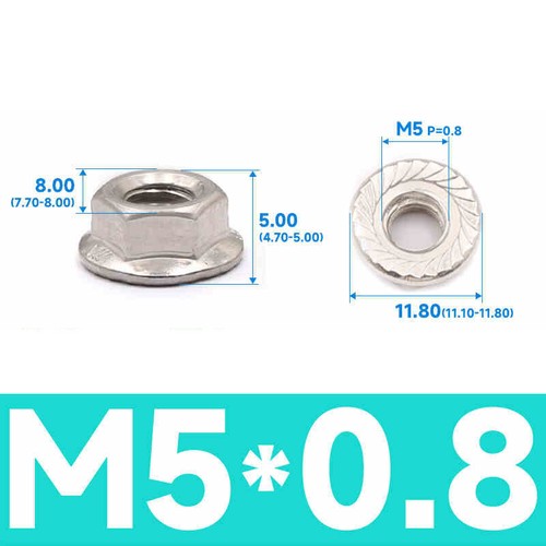 Flanged Nuts Serrated Flange Nut Metric M3 M4 M5 M6 - Picture 10 of 17
