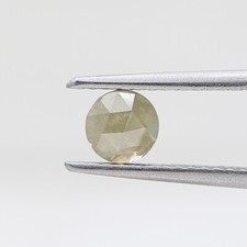 RUSTIC NATURAL DIAMOND 0.37CT YELLOWISH GREEN SPARKLING ROUND ROSE CUT FOR JEWEL
