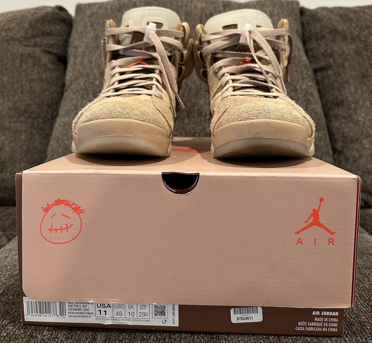 靴 AIR JORDAN 6 RETRO SP DH0690 200 Air Jordan 6 Retro SP Travis Scott Size 9 (Men's) DH0690-200