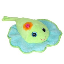 Juguete de peluche de peluche First and Main Manta Ray niña flor azul verde brillo
