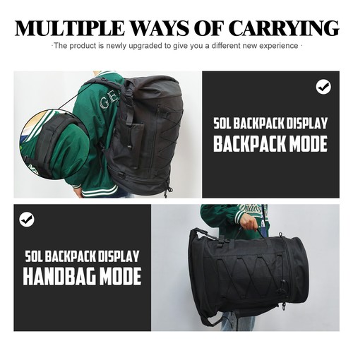 Motorcycle Travel Luggage Sissy Bar Bag Molle Backpack Fit For Harley Universal - Bild 5 von 17