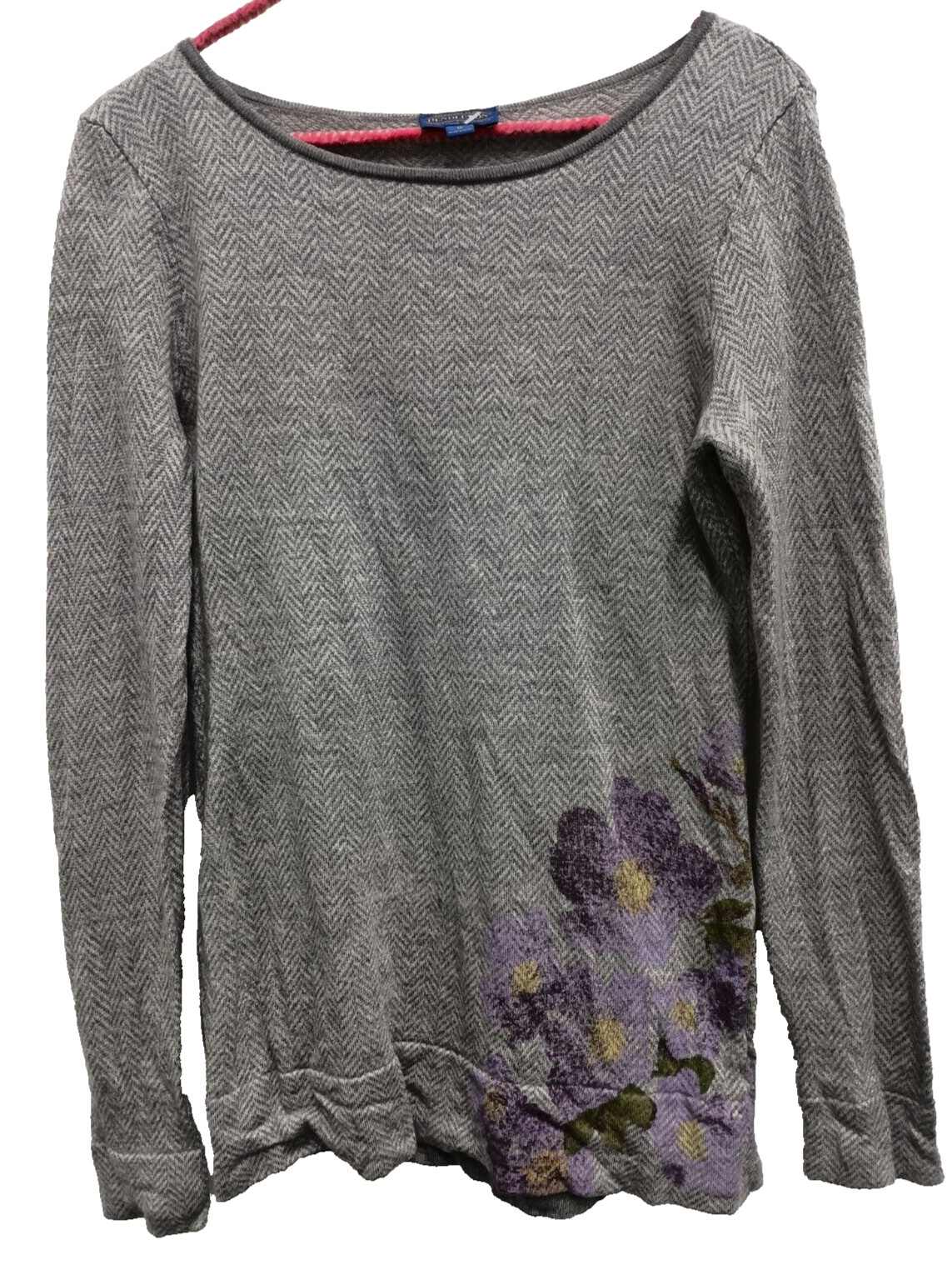 Pendleton Womens 100% Wool Sweater Medium Gray Fl… - image 1