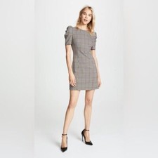 NWT Amanda Uprichard Puff Sleeve Mini Dress in Westwick Plaid