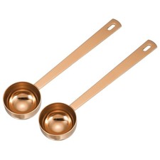 2Pcs Measuring Spoon, 20ml Long Handle Table Scoop Teaspoon, Rose Gold