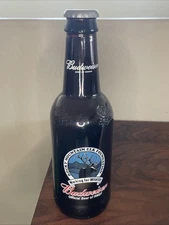 Budweiser Rocky Mountain Elk Foundation Glass Beer Bottle Display 14.5 (Bin 1-13