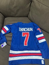 Brady Tkachuk team USA blue Olympics Jersey Mens size Small new