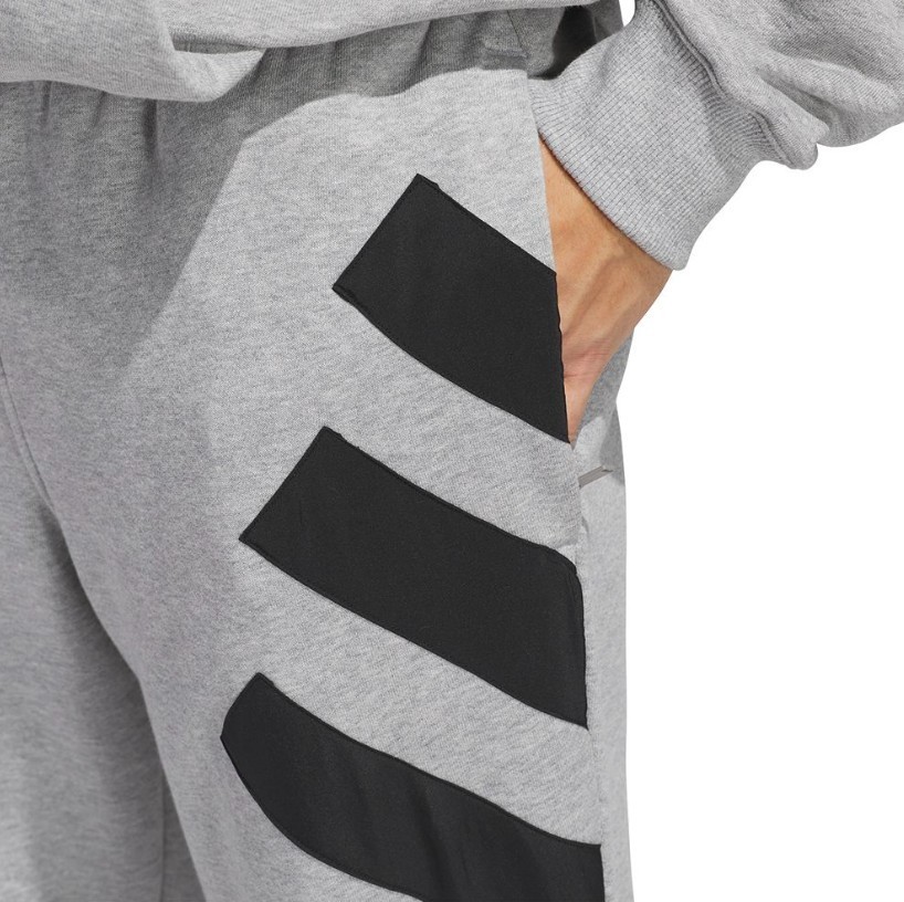 Adidas Anthony Edwards Believe That Foudation Fleece Pants Medium Grey JC7848 thumbnail 3