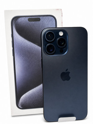 Apple iPhone 15 Pro Max, 256GB, Blue Titanium - Unlocked (RESTORED)
