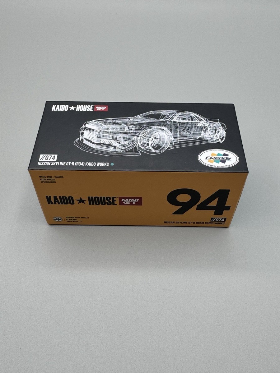 1/64 MINI GT KAIDO HOUSE #74 GREEDY 1999 NISSAN SKYLINE GT-R R34