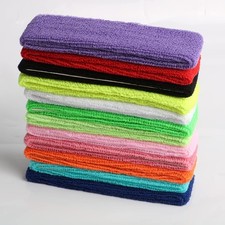 12-Pack Cotton Sweatbands - Elastic Terry Cloth Headbands for Yoga, Fitness & Sp