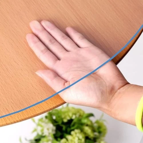 60 Inch Round Clear PVC Table Protector Glass 60" (Round) Round New Clear 1.5mm - Image 2 of 4
