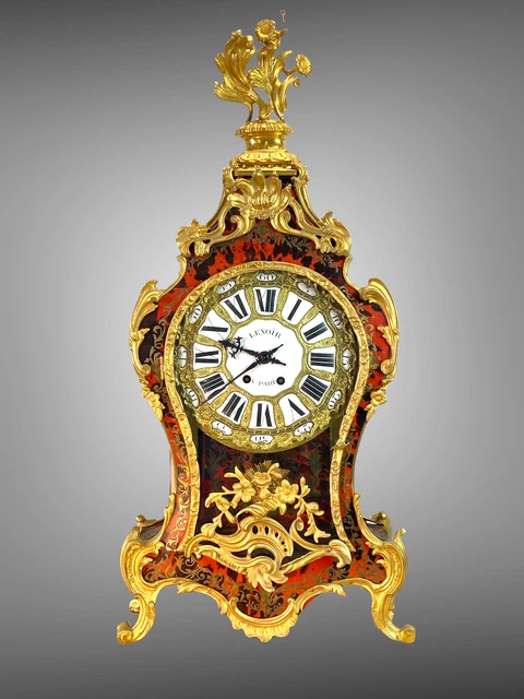 CARTEL " BOULLE " EPOQUE NAPOLEON III DE STYLE LOUIS XIV ECAILLE ET BRONZE DORÉ - Photo 4/4