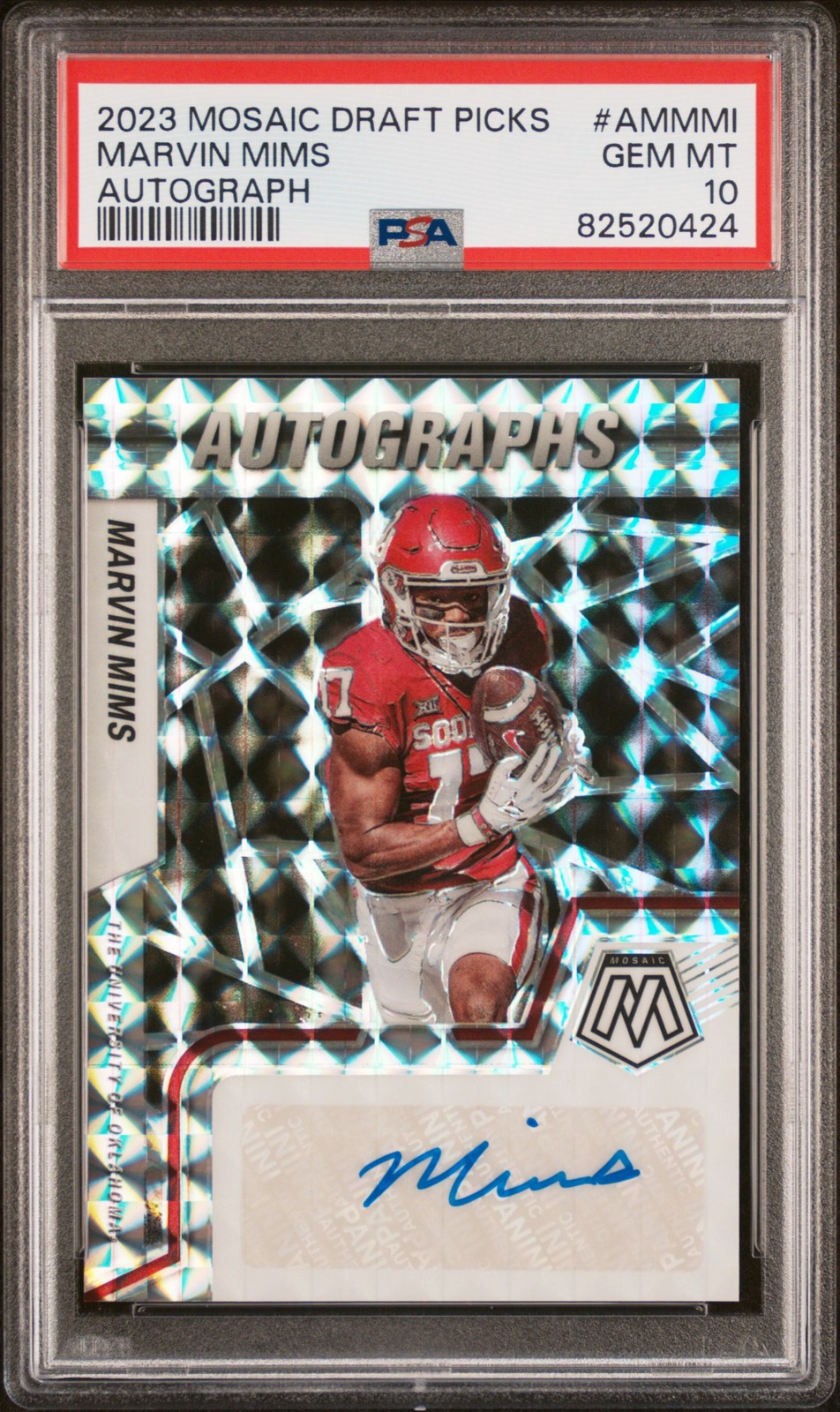 Marvin Mims Panini Mosaic Draft Picks Autographs #AMMMI Base