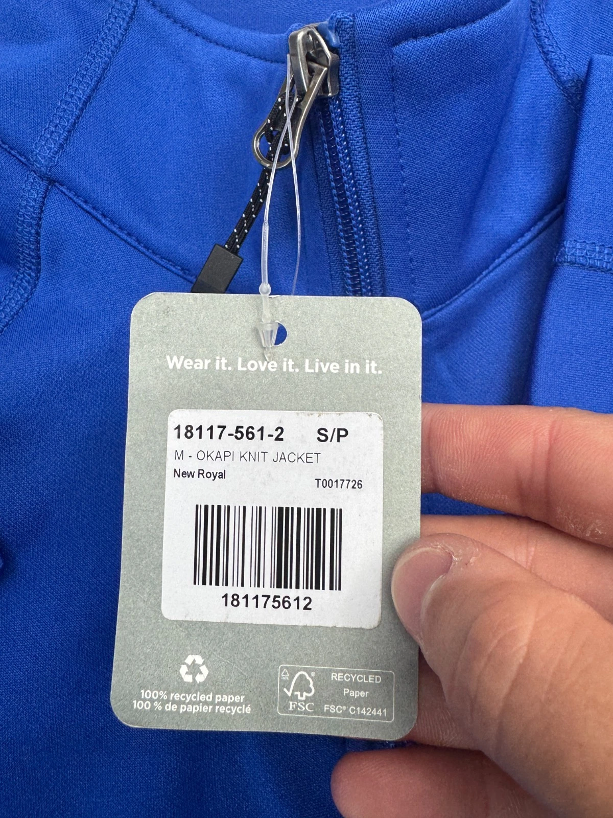 Trimark Royal Blue Full Zip Okapi Knit Jacket Mens Size Small - product detail image 3