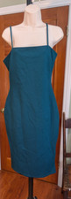 NEW Lulus Square Neck Spaghetti Strap Green Bodycon Midi Cocktail Sheath Dress L