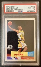 2007 Topps KEVIN DURANT RC 57-58 Variation PSA 8 OKC GSW BRK PHO SEA 2NBA ROY