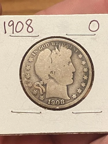 1908 O Barber Head Silver Half Dollar 90% Silver