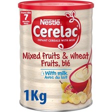 Nestle Cerelac, Mixed Fruits  Wheat with Milk, 1kg Ounce Cans Pack of 2 