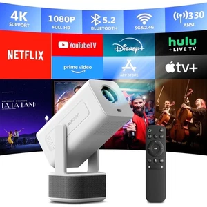 4K Projecteur 50000LMS 1080P 5G WiFi Théâtre de la vidéo Bluetooth 200" Affichage