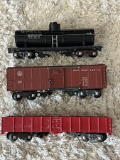 American Flyer 631 R Gondola, 625 Tankcar,  633 B O Boxcar