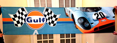 1970 Gulf Porsche #20 917K Racing Banner - Large 7' x 3' / New / Rare/Free ship