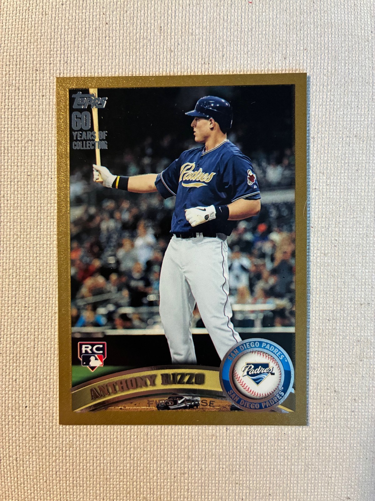 Anthony Rizzo 2011 Topps Update GOLD PARALLEL Rookie Card #us55 1698/2011