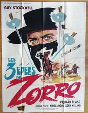 3 EPEES DE ZORRO guy stockwell affiche cinema originale 160x120 '63