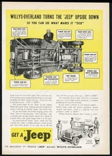 1946 Willys Jeep CJ2A CJ-2 underside details vintage print ad