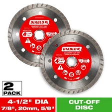 DIABLO 4-1/2 in. Turbo Rim Masonry Diamond Cut Off Blade Value Pack (2-Pack)