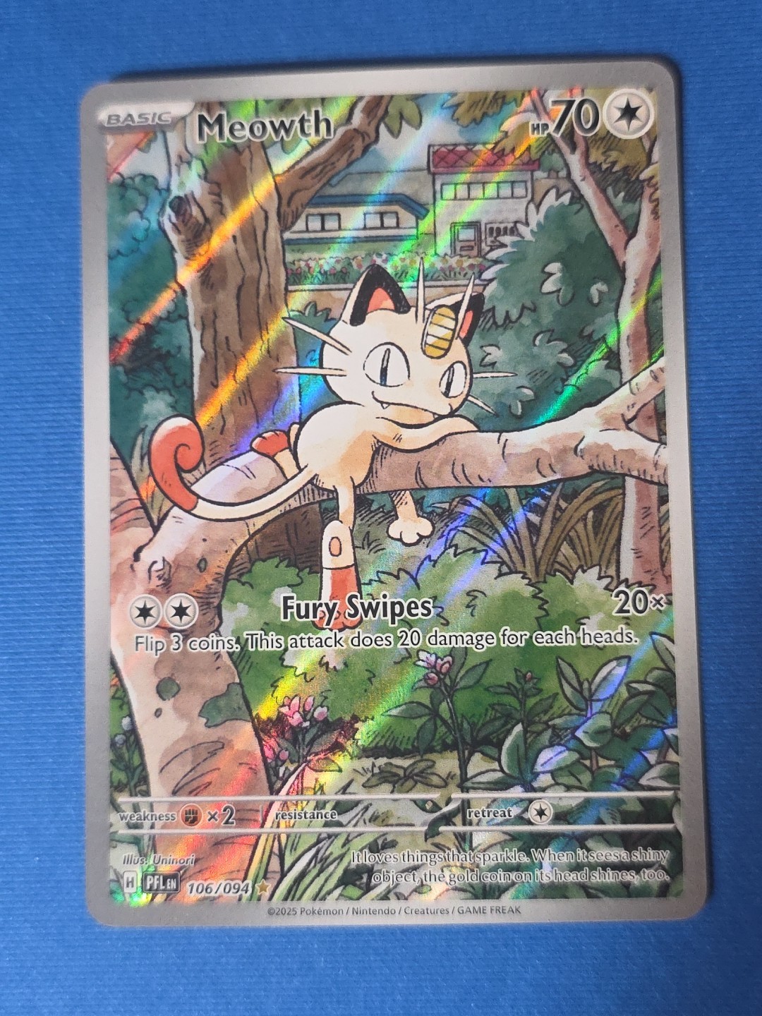 Pokemon Cards Team Rocket's Meowth 203/182 Destined Rivals Illustration Rare NM