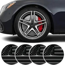 4PCS Center Caps Stickers, Wheel Center Caps Rim caps, 3D Car Wheel Black Flag