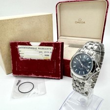 OMEGA Seamaster Aqua Terra Mens Watch 2511.81 SS Quartz Blue Dial Box Card