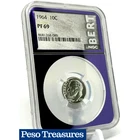 1964 Roosevelt Dime Proof PF69 NGC – Silver 10C – Purple Core BERT Edition