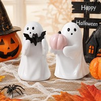 Halloween Deko Geister Figuren Harz Tischdeko KüRbis Fledermaus 2 StüCk 6X9 Cm