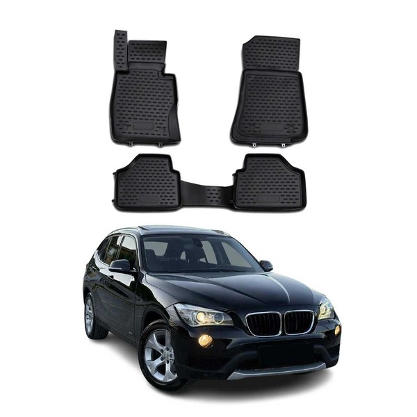 Omac Gummimatten FußMatten FüR BMW X1 E84 2009-2015 TPE Automatten Schwarz 4X-image