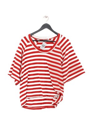 Weekday Women's T-Shirt XS Red Viscose with Elastane Basic