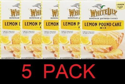 White Lily Lemon Pound Cake Mix Tart & Sweet 16.2 oz Box - 5 PACK