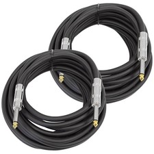 Pair of 20' 1/4 Inch PA/DJ Speaker Cables - Heavy Duty 14 Gauge