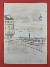 Vincent van Gogh Drawing on paper (Handmade) signed and stamped