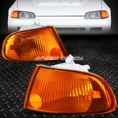 FOR 92-95 HONDA CIVIC EJ1 EJ2 EG3 YELLOW CRYSTAL CLEAR CORNER REFLECTOR LIGHTS