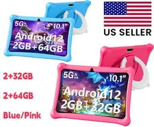 SGIN Kids Tablet 10 inch Android 13 Tablets 32GB 64GB with Shockproof Blue＆Pink